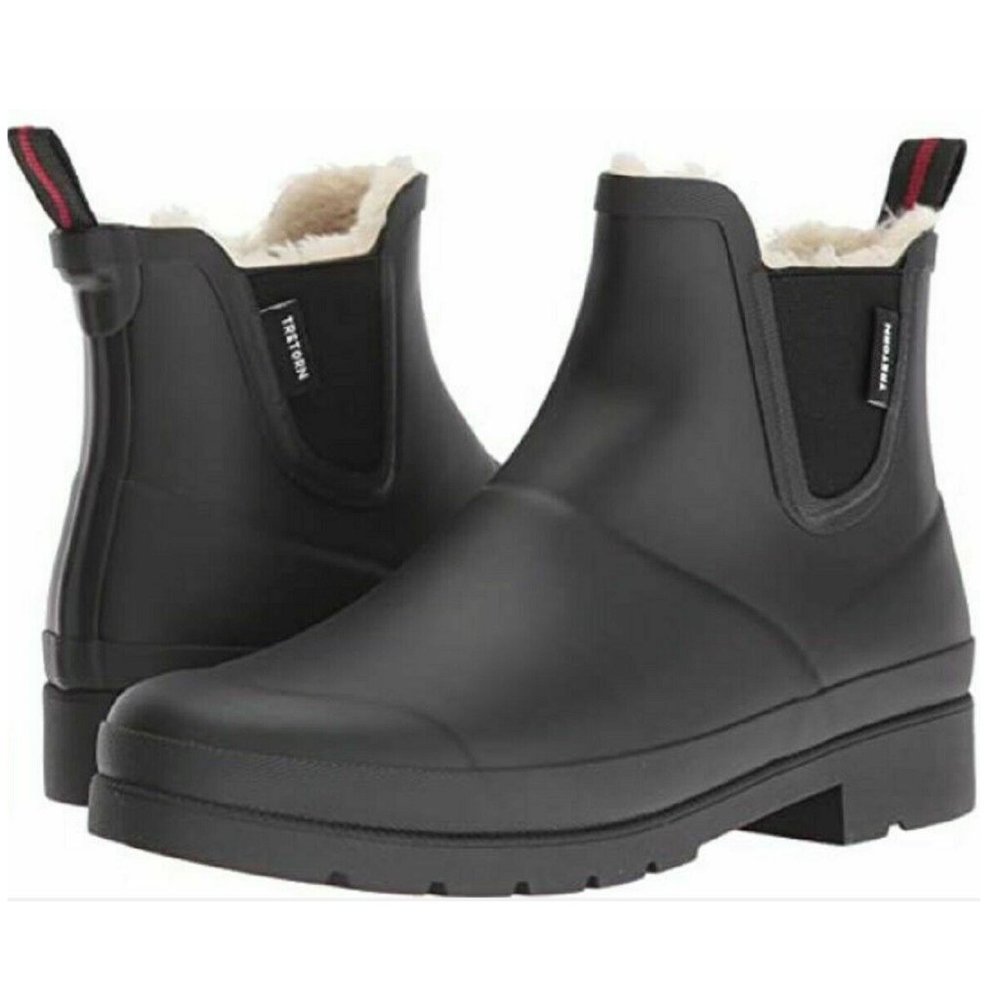 *NEW* TRETORN Women's Snow Winter Rain Boots Low Heel Flat Black Shoe Boot